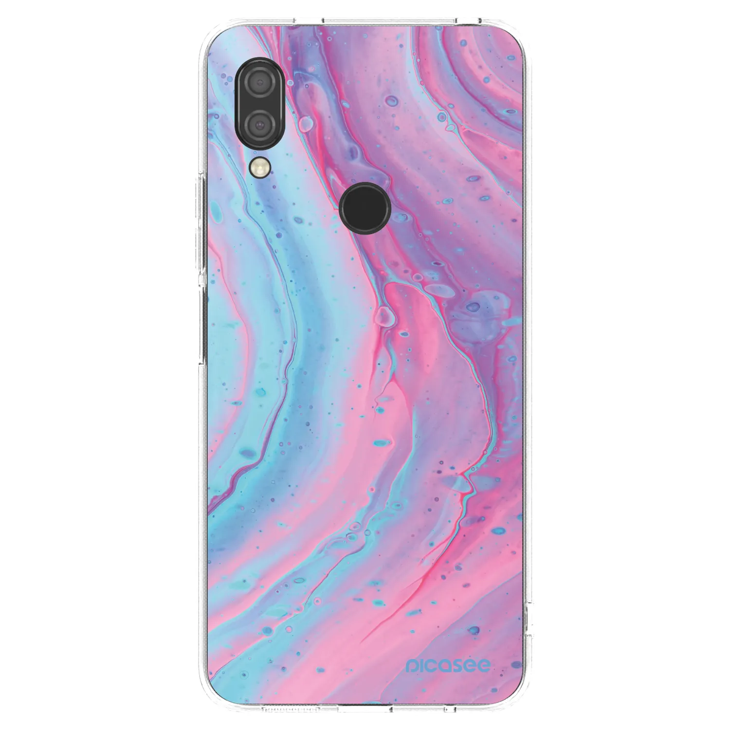 Picasee silikonska prozirna maskica za Xiaomi Redmi 7 - Pink liquid