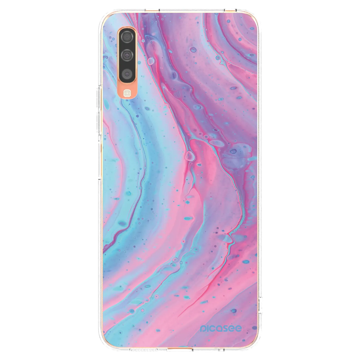 Picasee silikonska prozirna maskica za Samsung Galaxy A70 A705F - Pink liquid