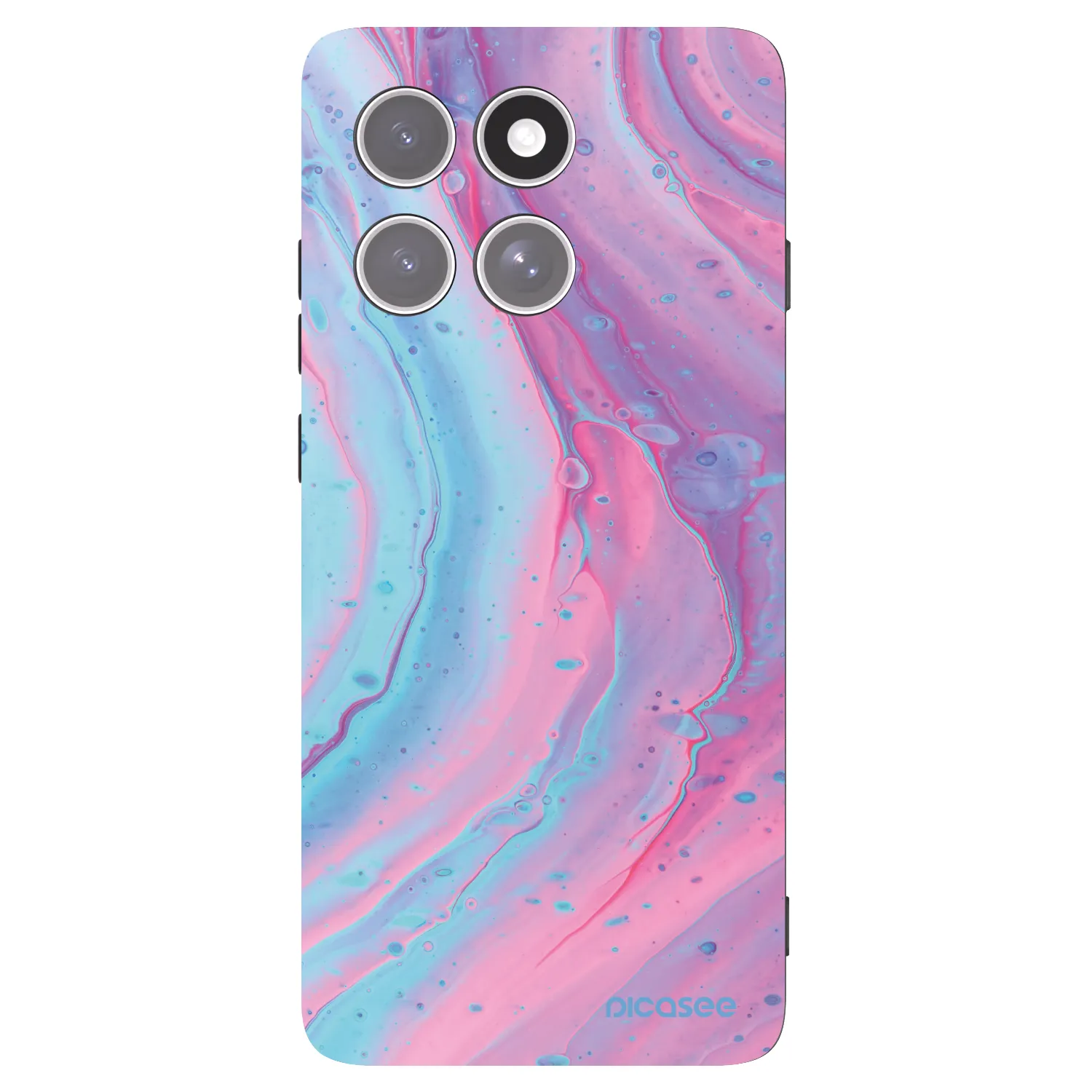Picasee crna silikonska maskica za Motorola Edge 60 Pro - Pink liquid