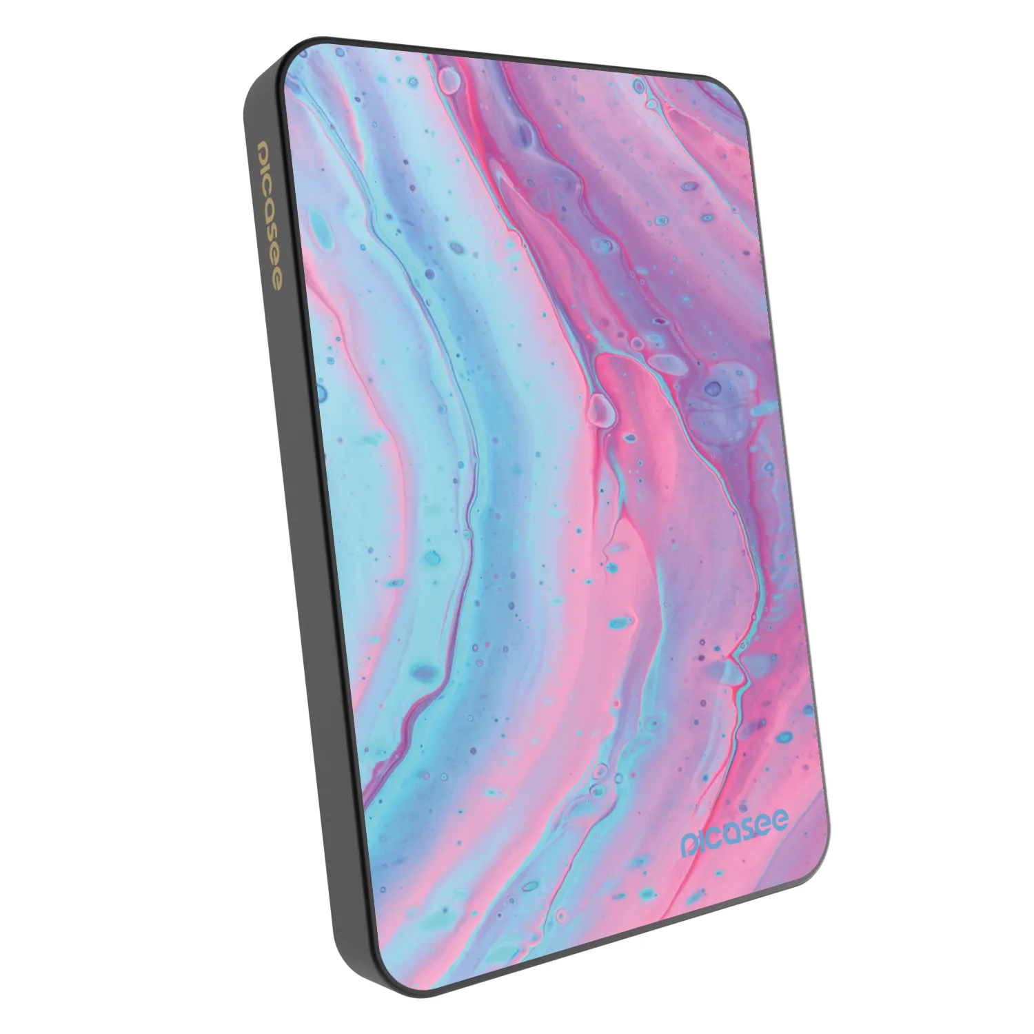 Picasee Prijenosni punjač s MagSafe 5 000 mAh Sivo - Pink liquid