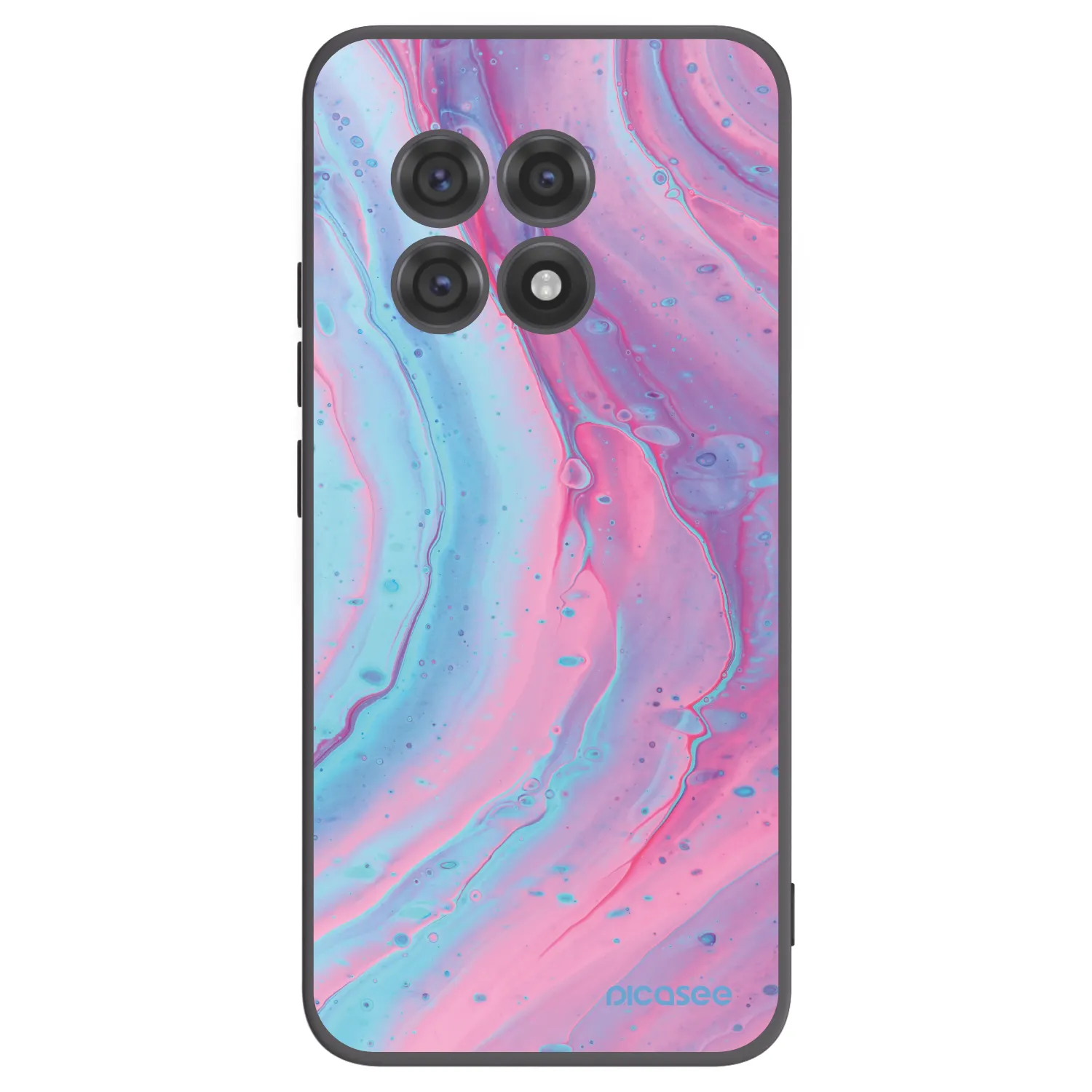 Picasee crna silikonska maskica za OnePlus 13R 5G - Pink liquid