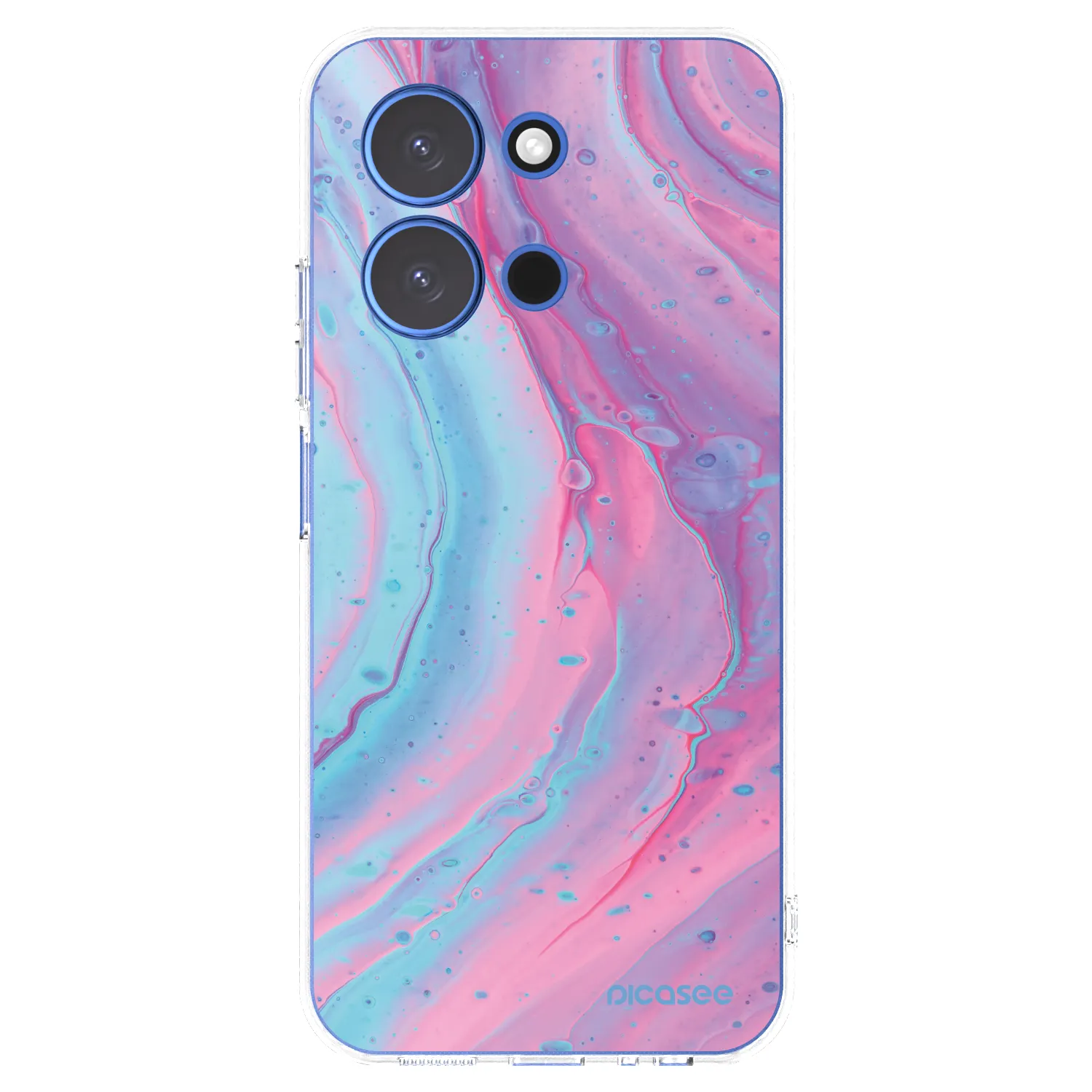 Picasee silikonska prozirna maskica za Xiaomi Redmi 15C 4G - Pink liquid