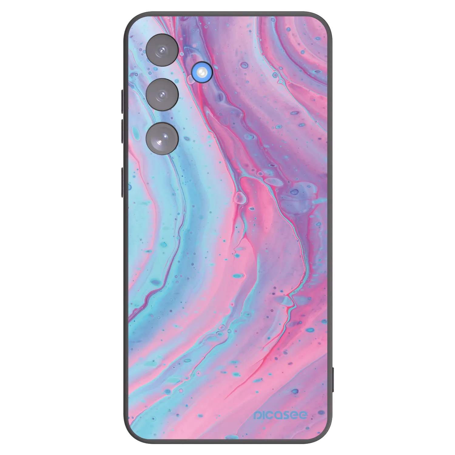 Picasee crna silikonska maskica za Samsung Galaxy S25 FE 5G - Pink liquid