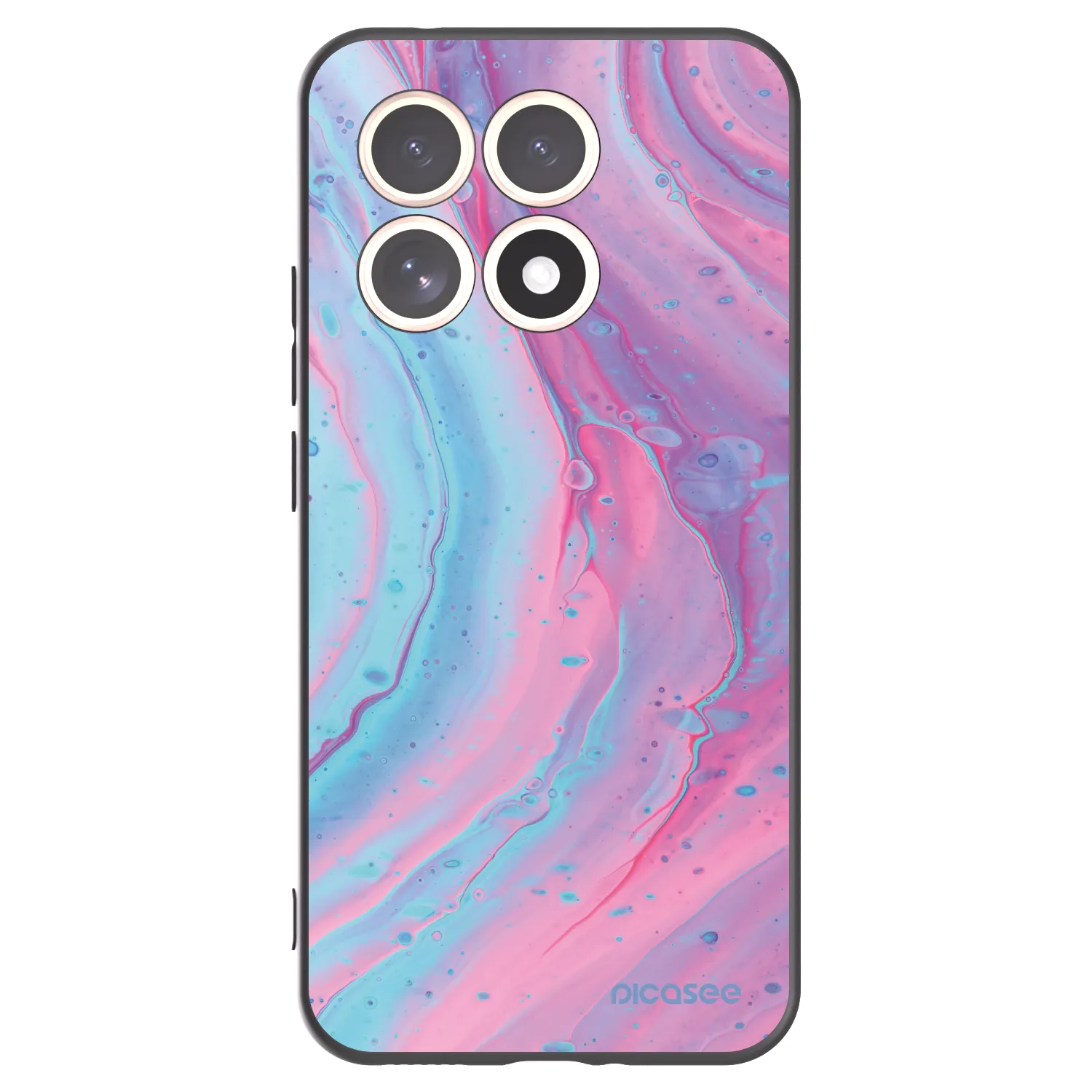 Picasee crna silikonska maskica za Xiaomi 15T - Pink liquid