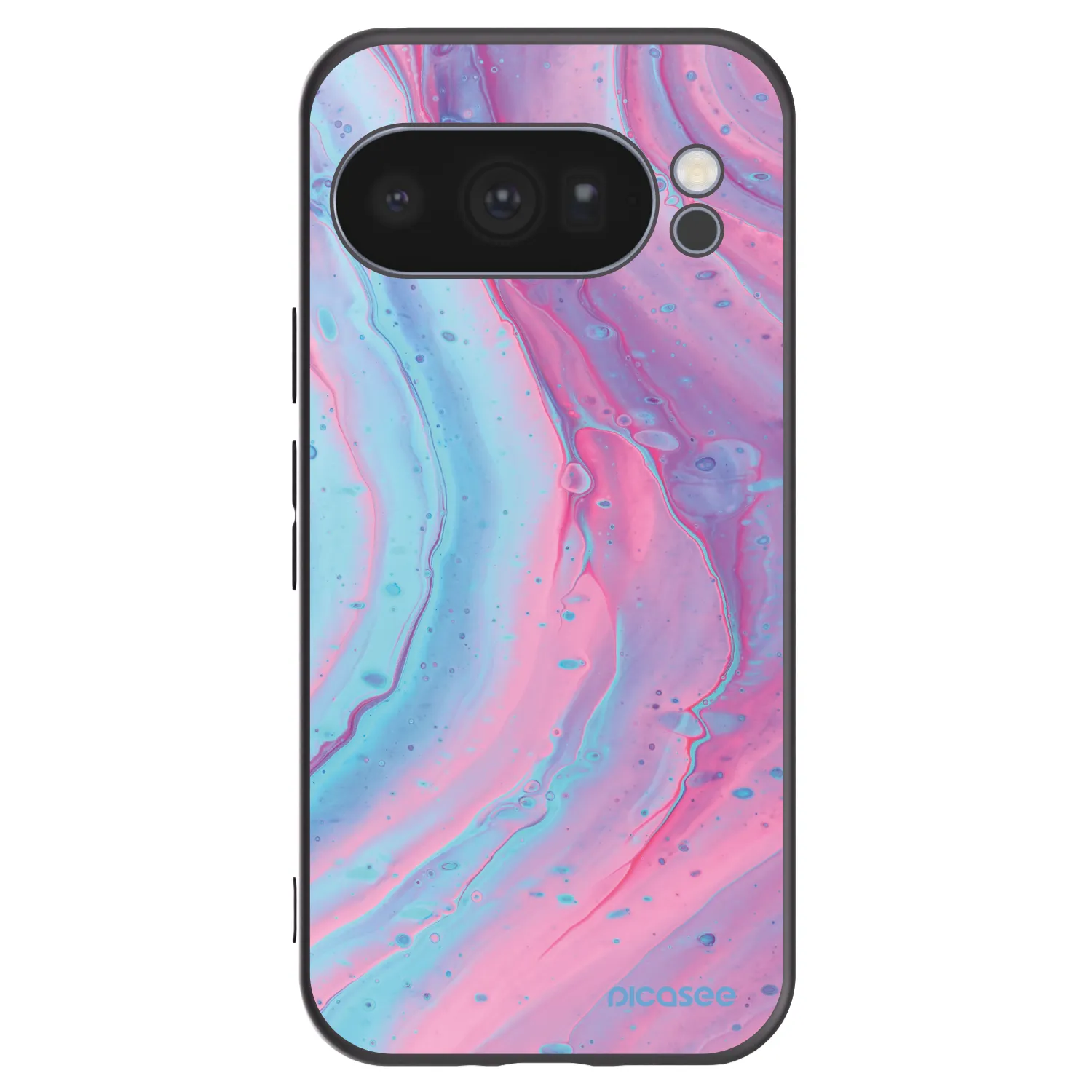 Picasee crna silikonska maskica za Google Pixel 10 Pro - Pink liquid