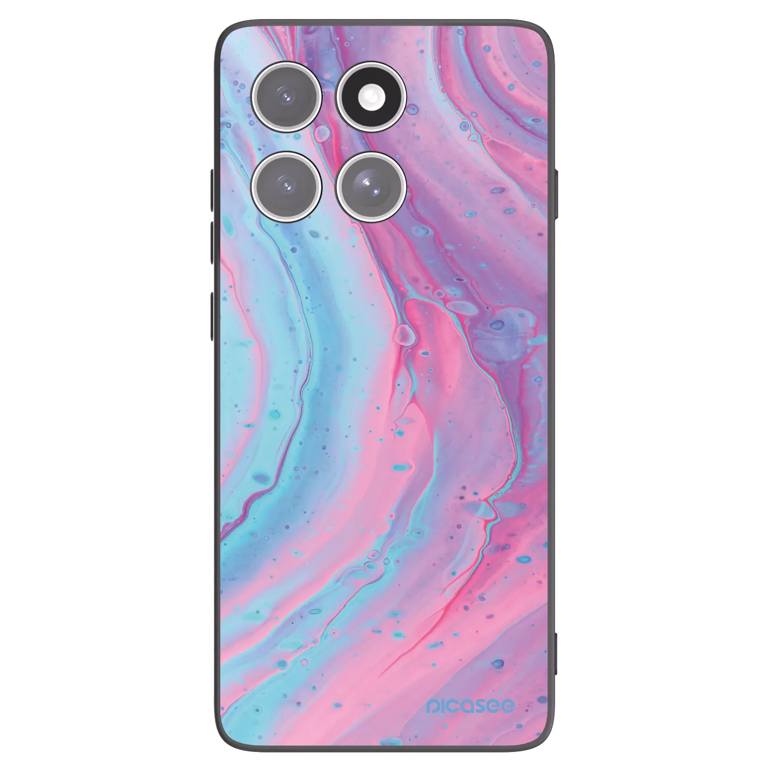 Picasee crna silikonska maskica za Motorola Edge 60 Fusion - Pink liquid