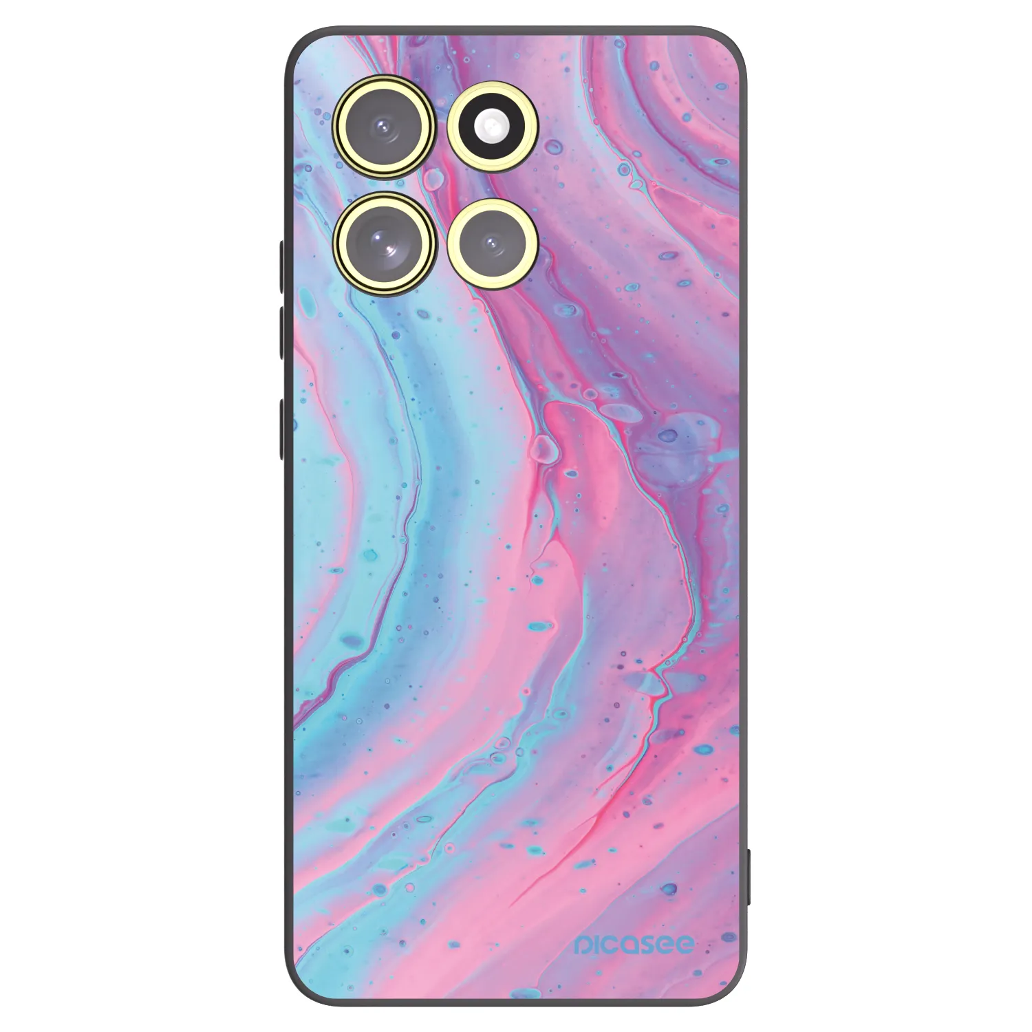 Picasee crna silikonska maskica za Motorola Moto G86 Power 5G - Pink liquid