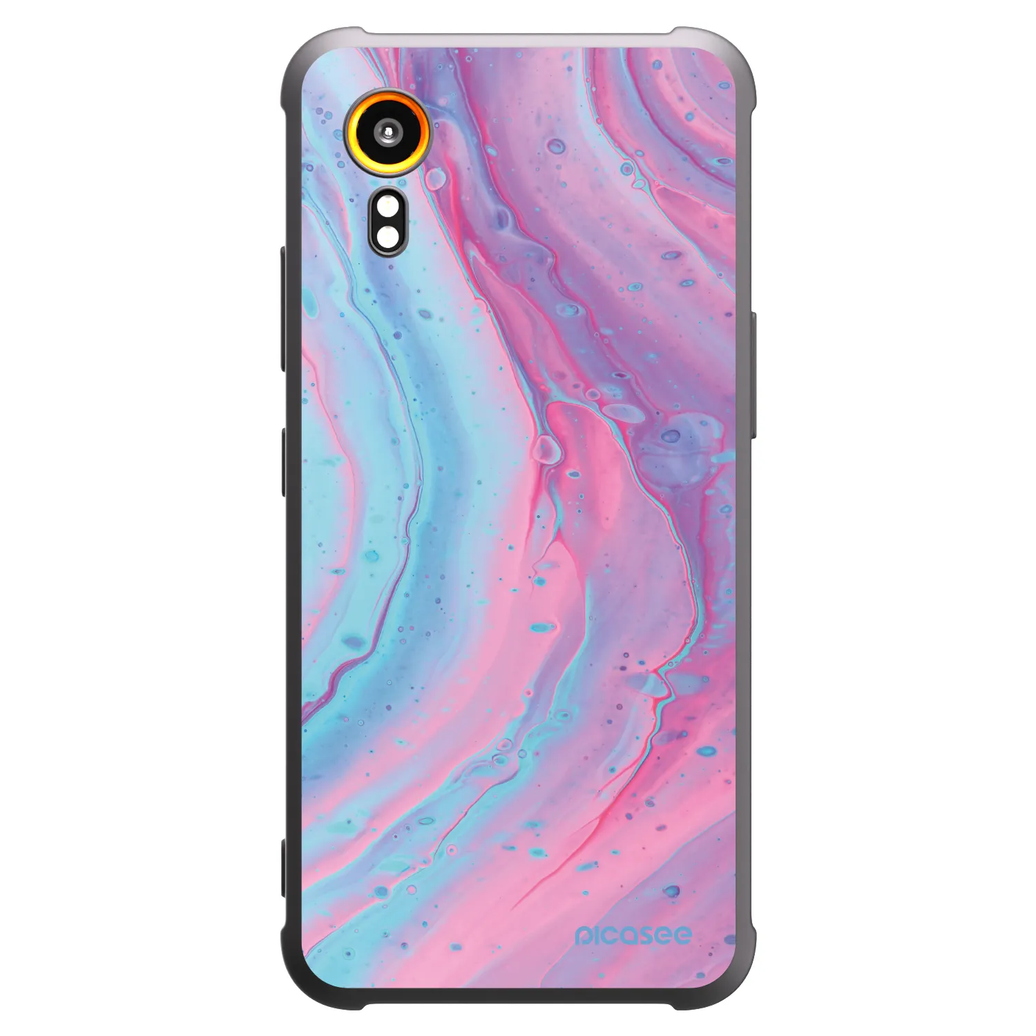 Picasee crna silikonska maskica za Samsung Galaxy Xcover 7 - Pink liquid