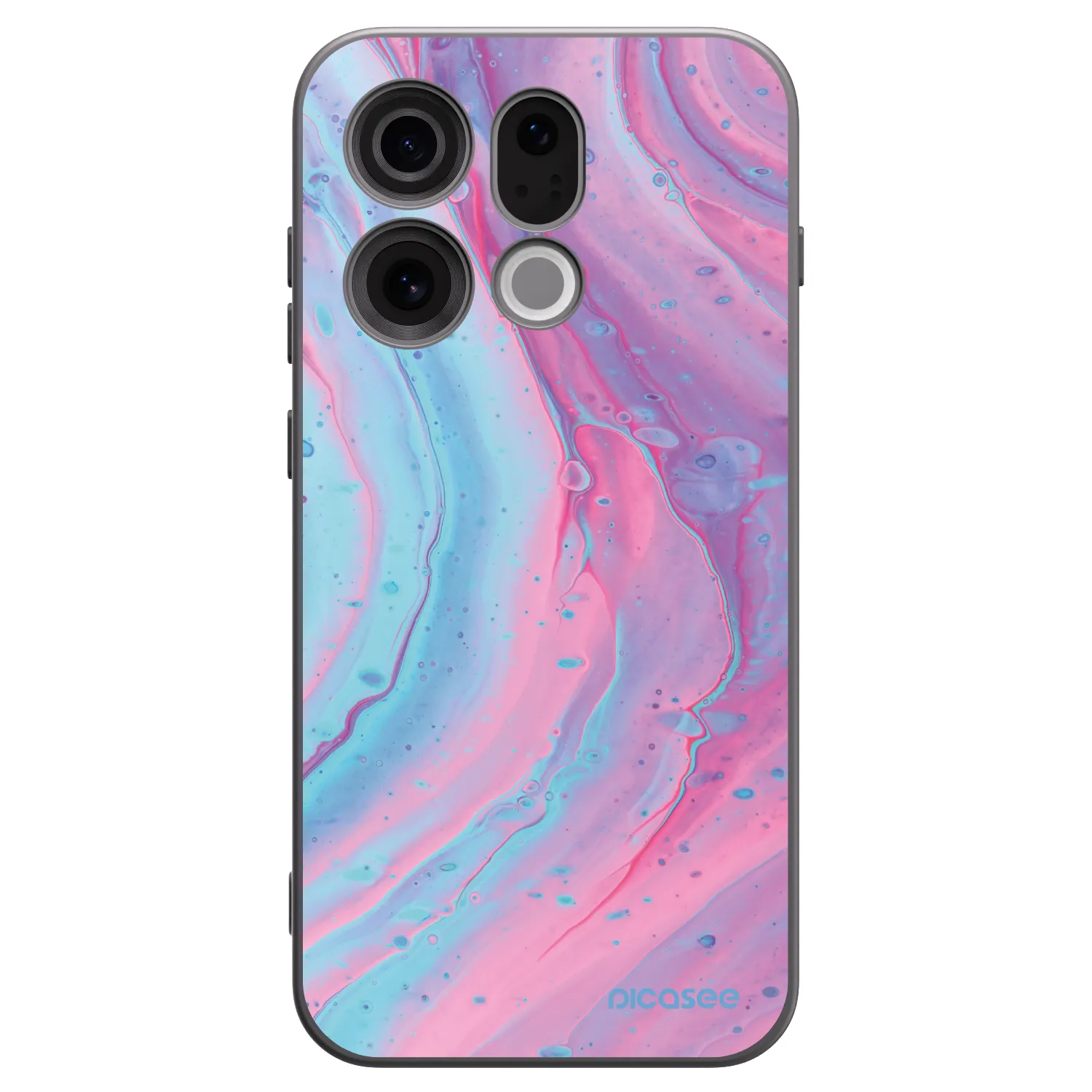 Picasee crna silikonska maskica za OPPO Find X9 - Pink liquid