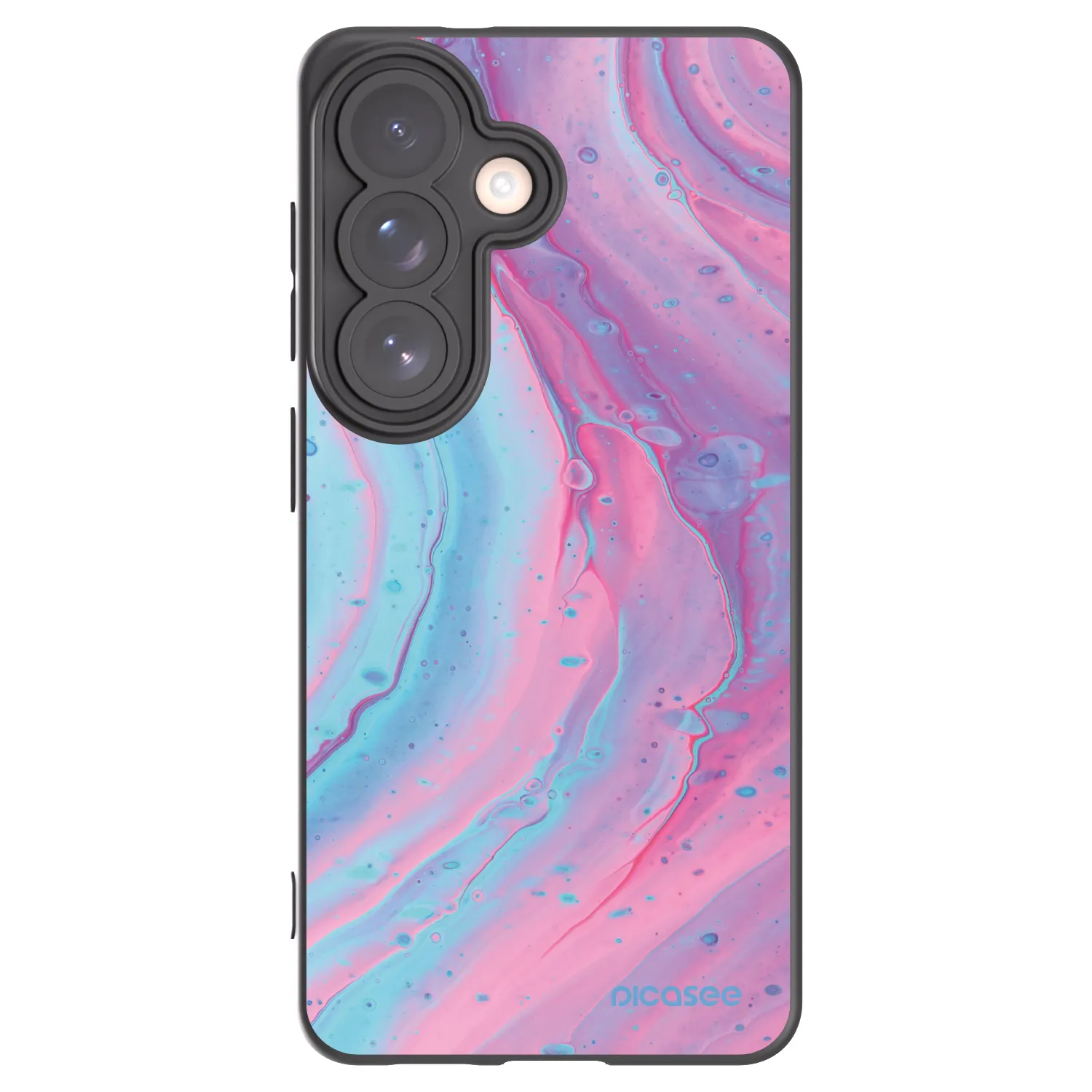 Picasee crna silikonska maskica za Samsung Galaxy S26 - Pink liquid