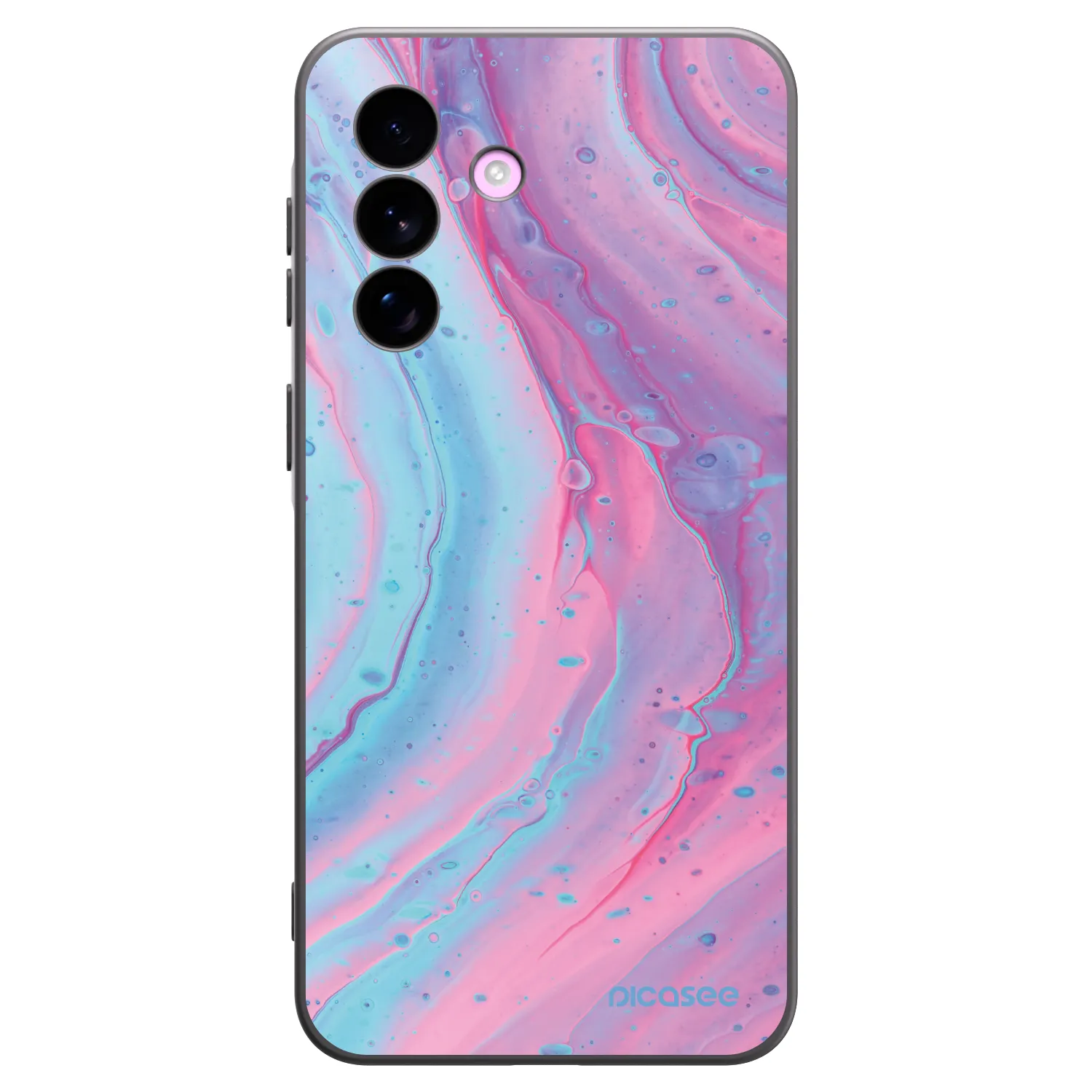 Picasee crna silikonska maskica za Samsung Galaxy A57 5G - Pink liquid