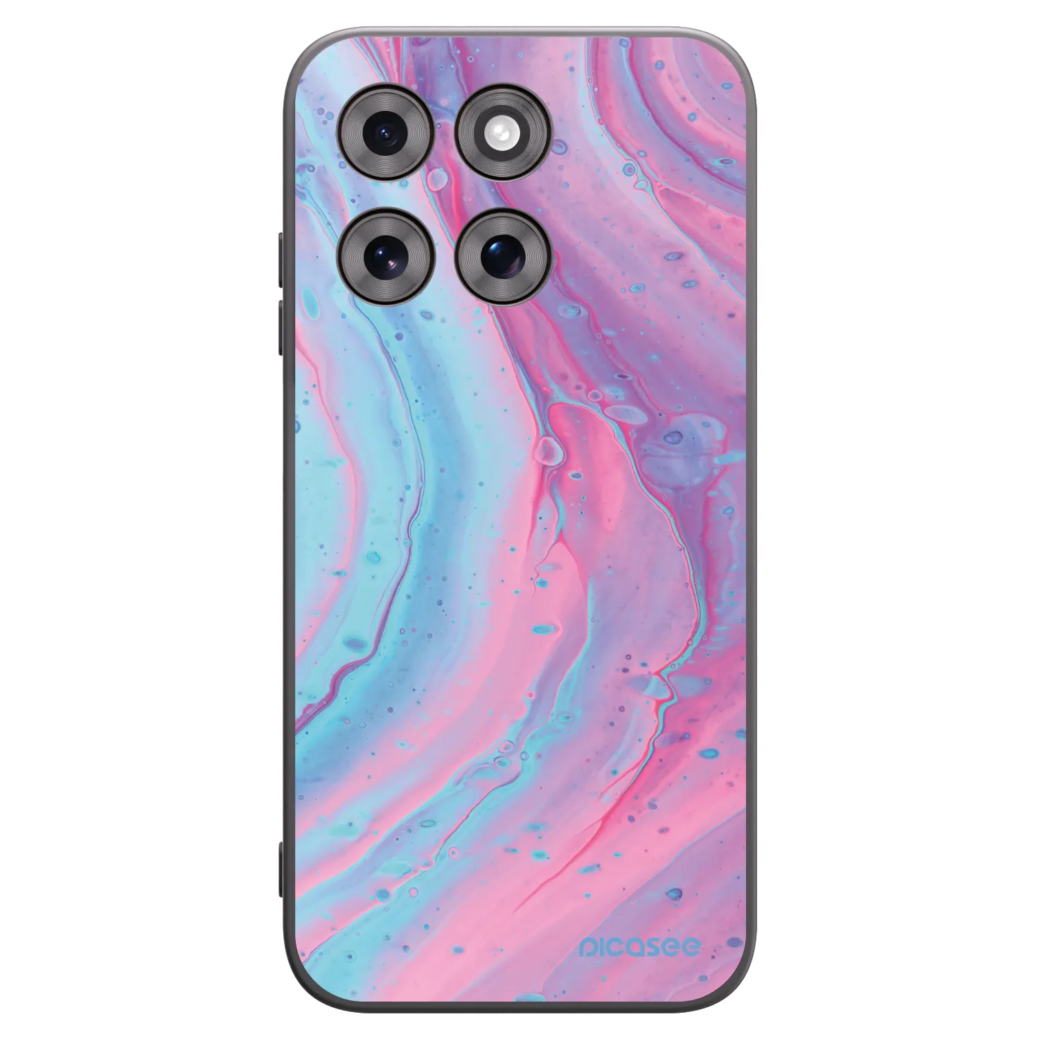 Picasee crna silikonska maskica za Motorola Moto G77 - Pink liquid