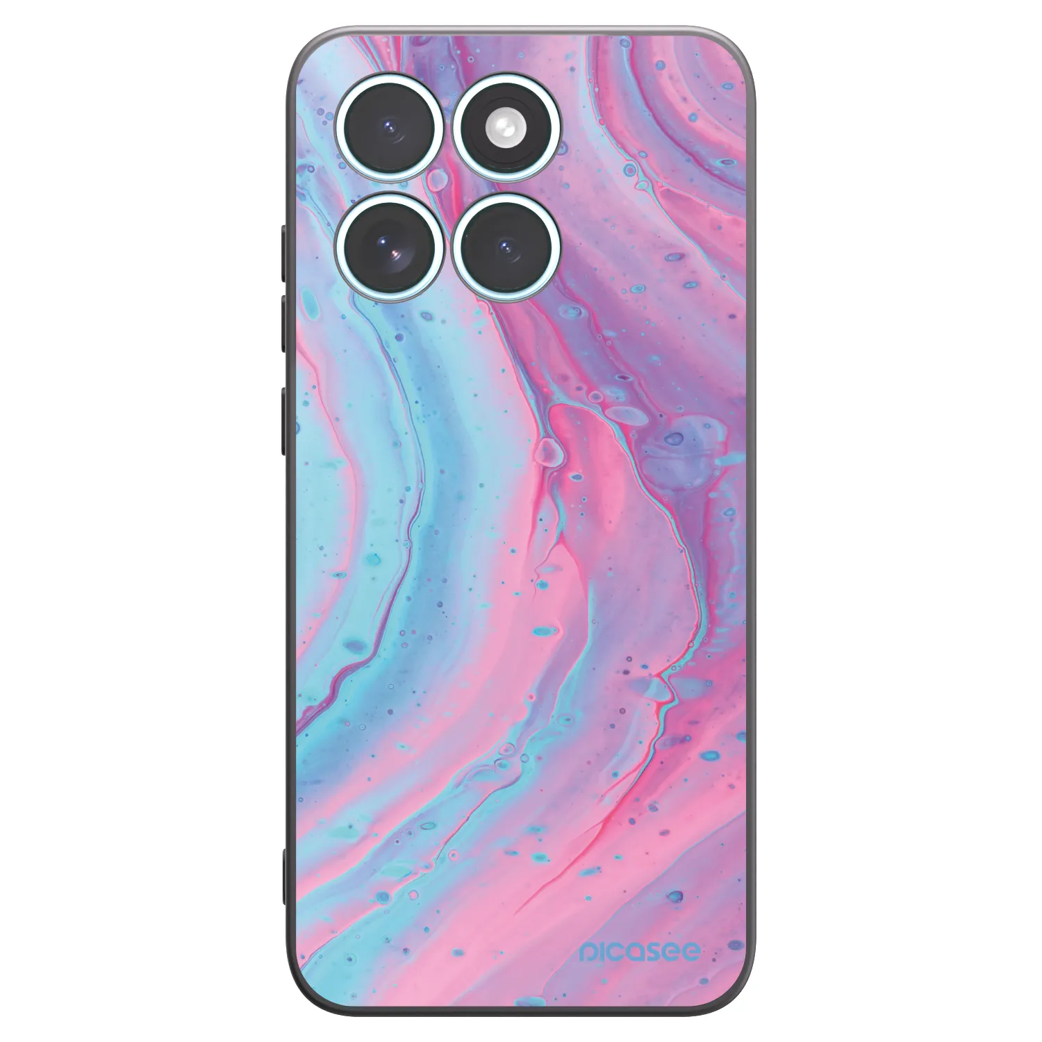 Picasee crna silikonska maskica za Motorola Edge 70 Fusion - Pink liquid