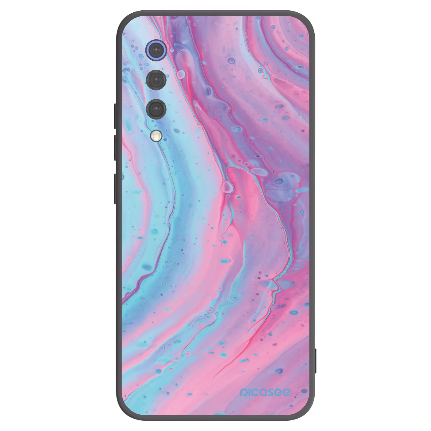 Picasee crna silikonska maskica za Xiaomi Mi 9 SE - Pink liquid