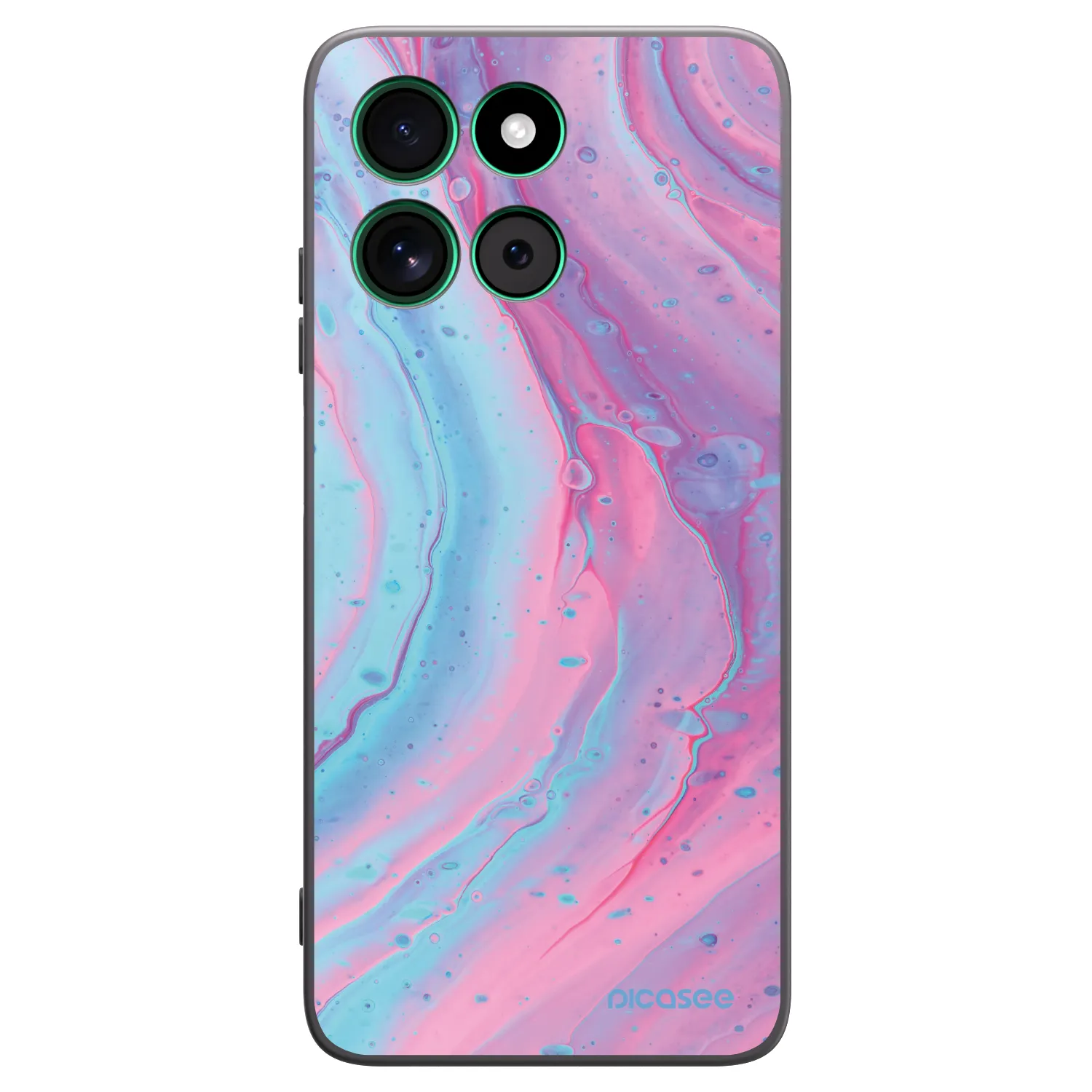 Picasee crna silikonska maskica za Motorola Moto G57 Power - Pink liquid