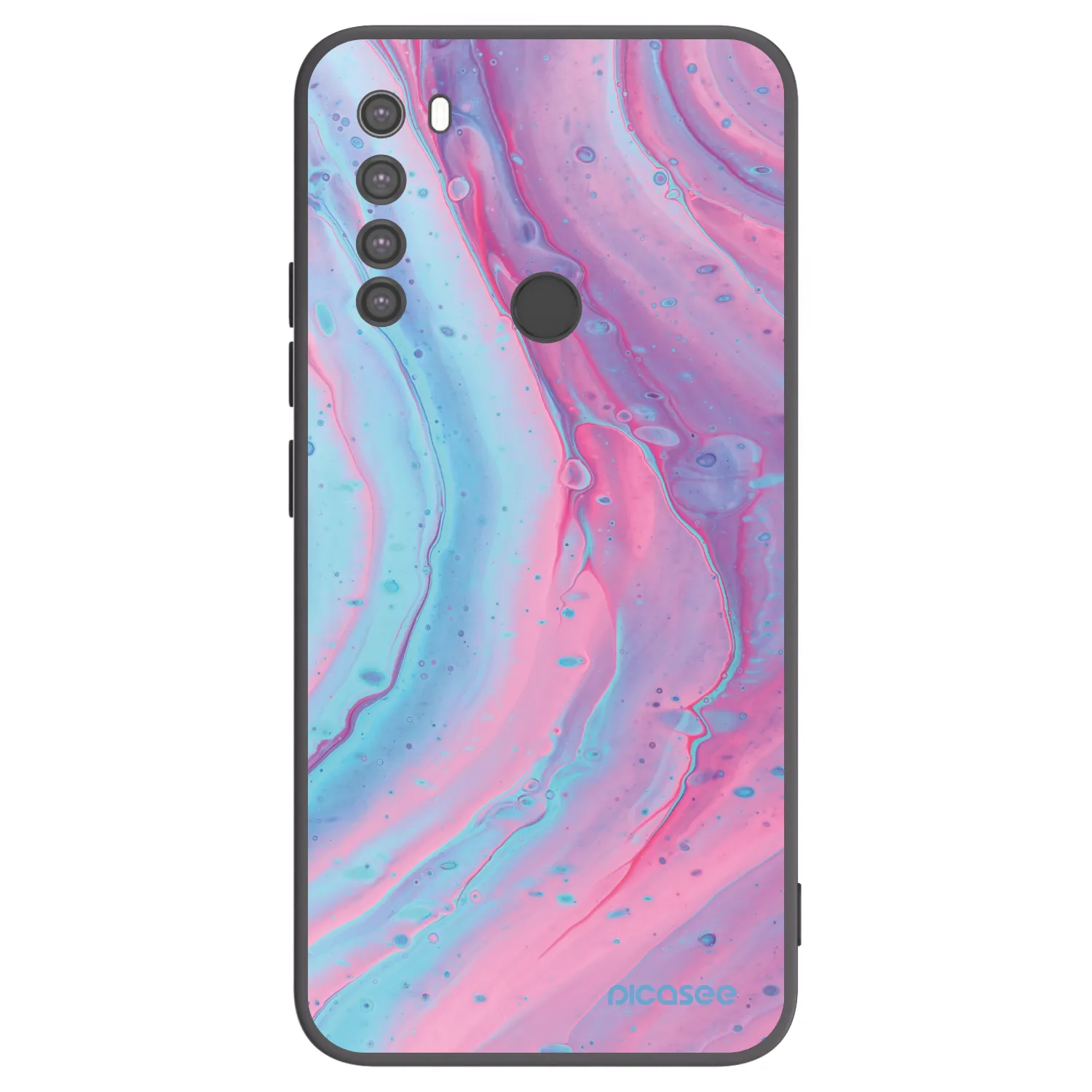 Picasee crna silikonska maskica za Xiaomi Redmi Note 8 - Pink liquid