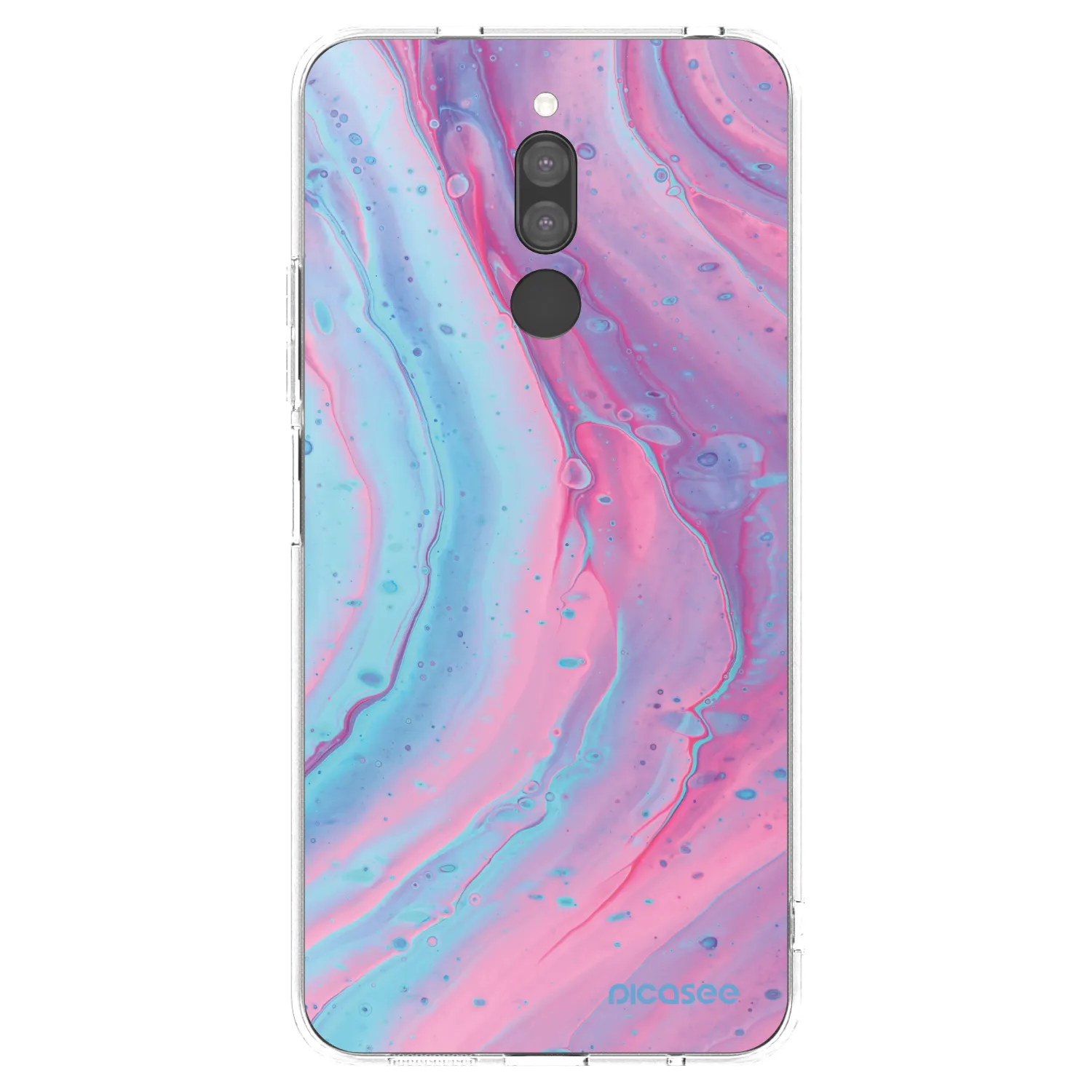 Picasee silikonska prozirna maskica za Xiaomi Redmi 8 - Pink liquid