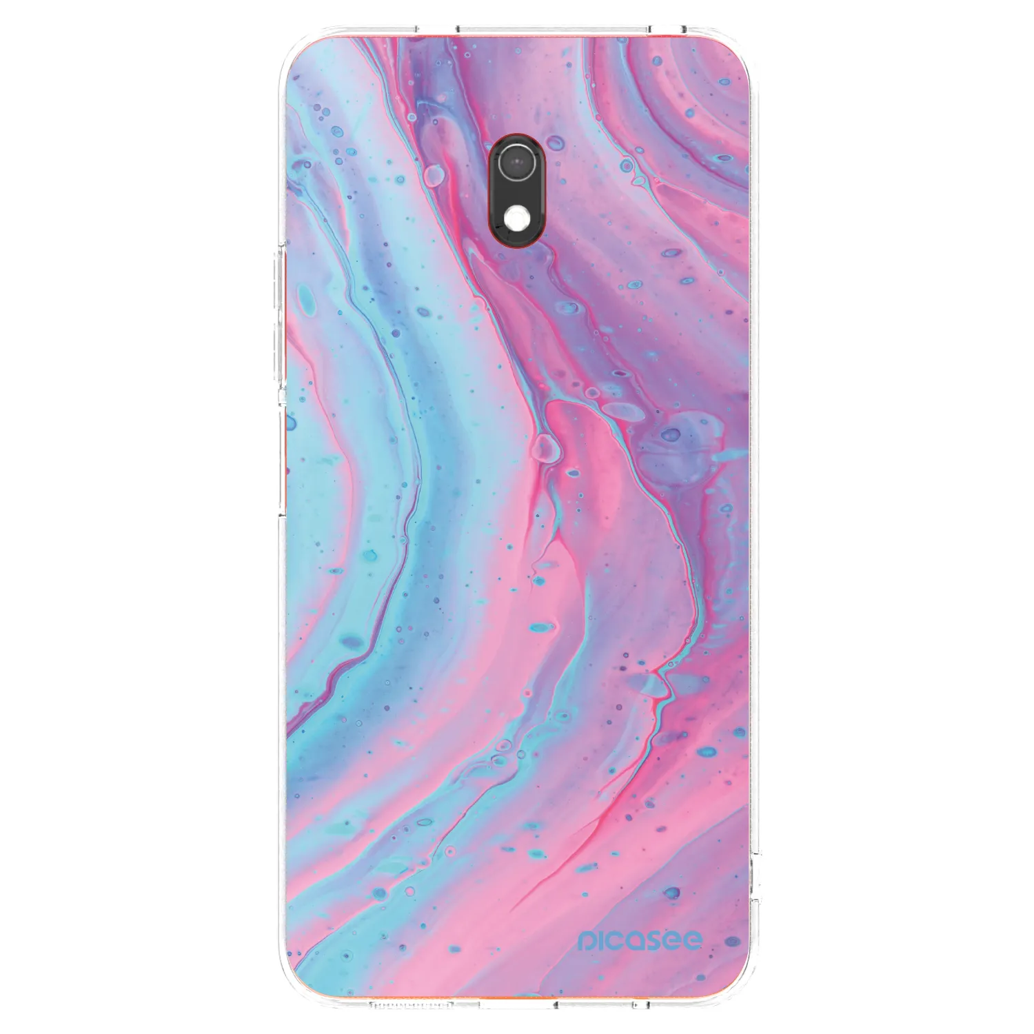 Picasee silikonska prozirna maskica za Xiaomi Redmi 8A - Pink liquid
