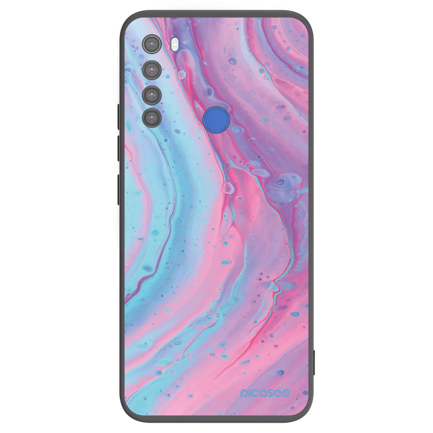 Picasee crna silikonska maskica za Xiaomi Redmi Note 8T - Pink liquid