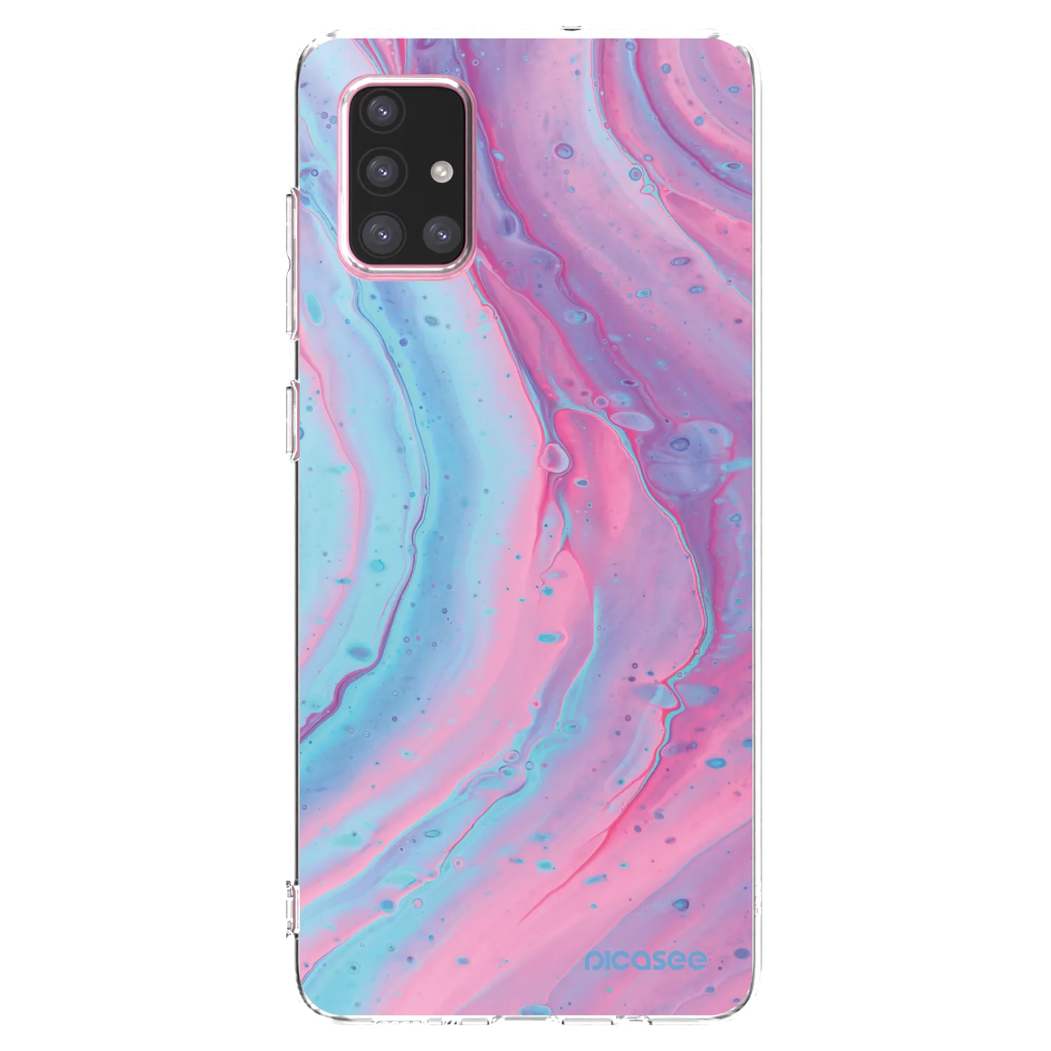 Picasee silikonska prozirna maskica za Samsung Galaxy A71 A715F - Pink liquid
