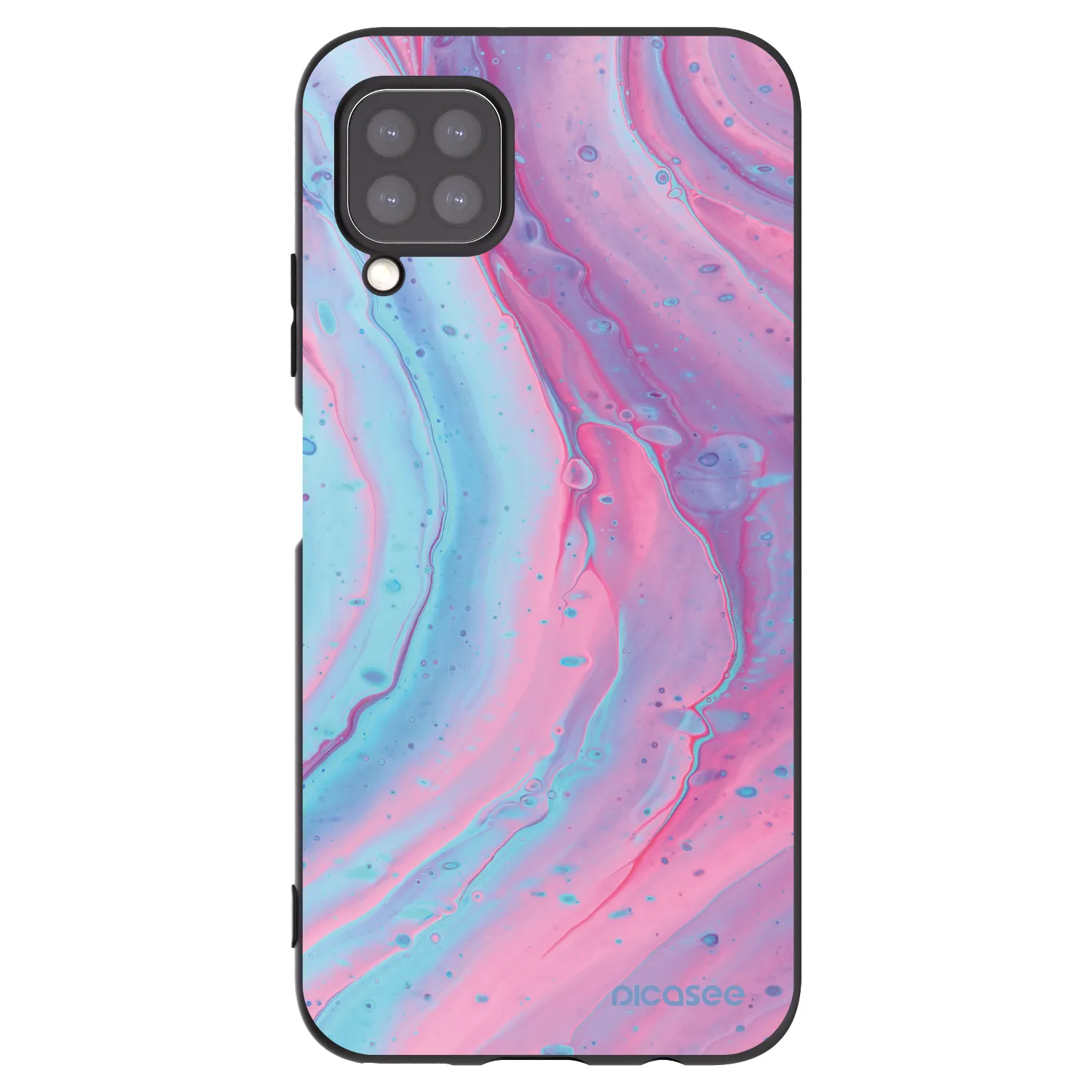 Picasee crna silikonska maskica za Huawei P40 Lite - Pink liquid