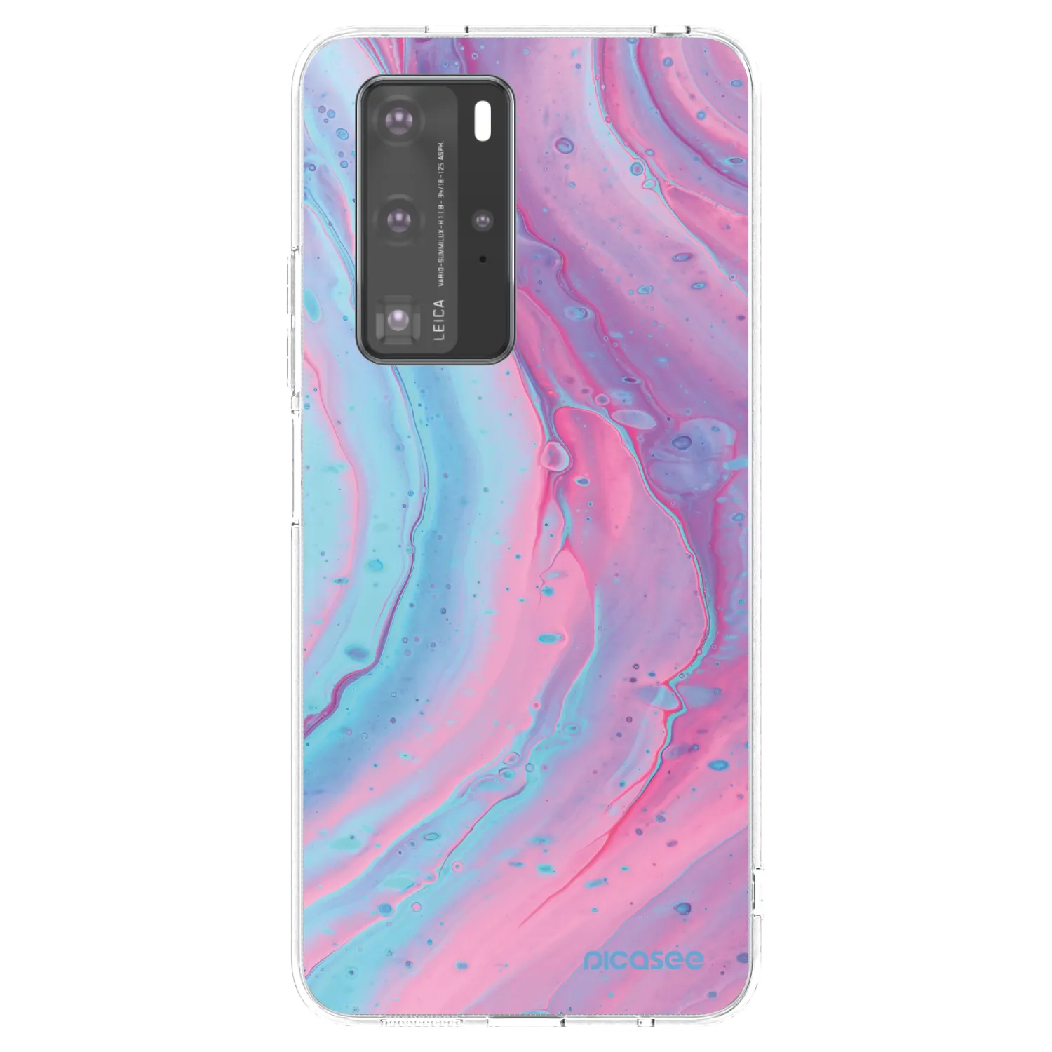 Picasee silikonska prozirna maskica za Huawei P40 Pro - Pink liquid