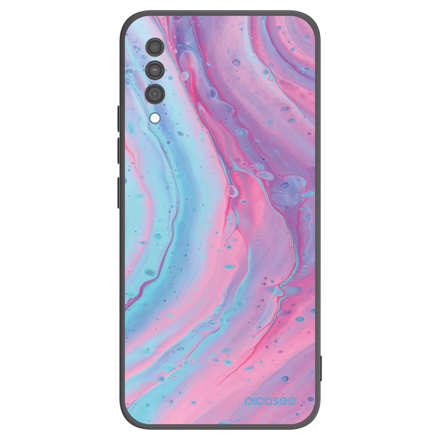 Picasee crna silikonska maskica za Samsung Galaxy A30s A307F - Pink liquid