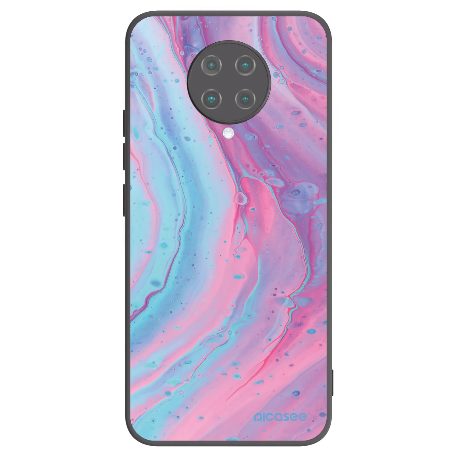 Picasee crna silikonska maskica za Xiaomi Poco F2 Pro - Pink liquid