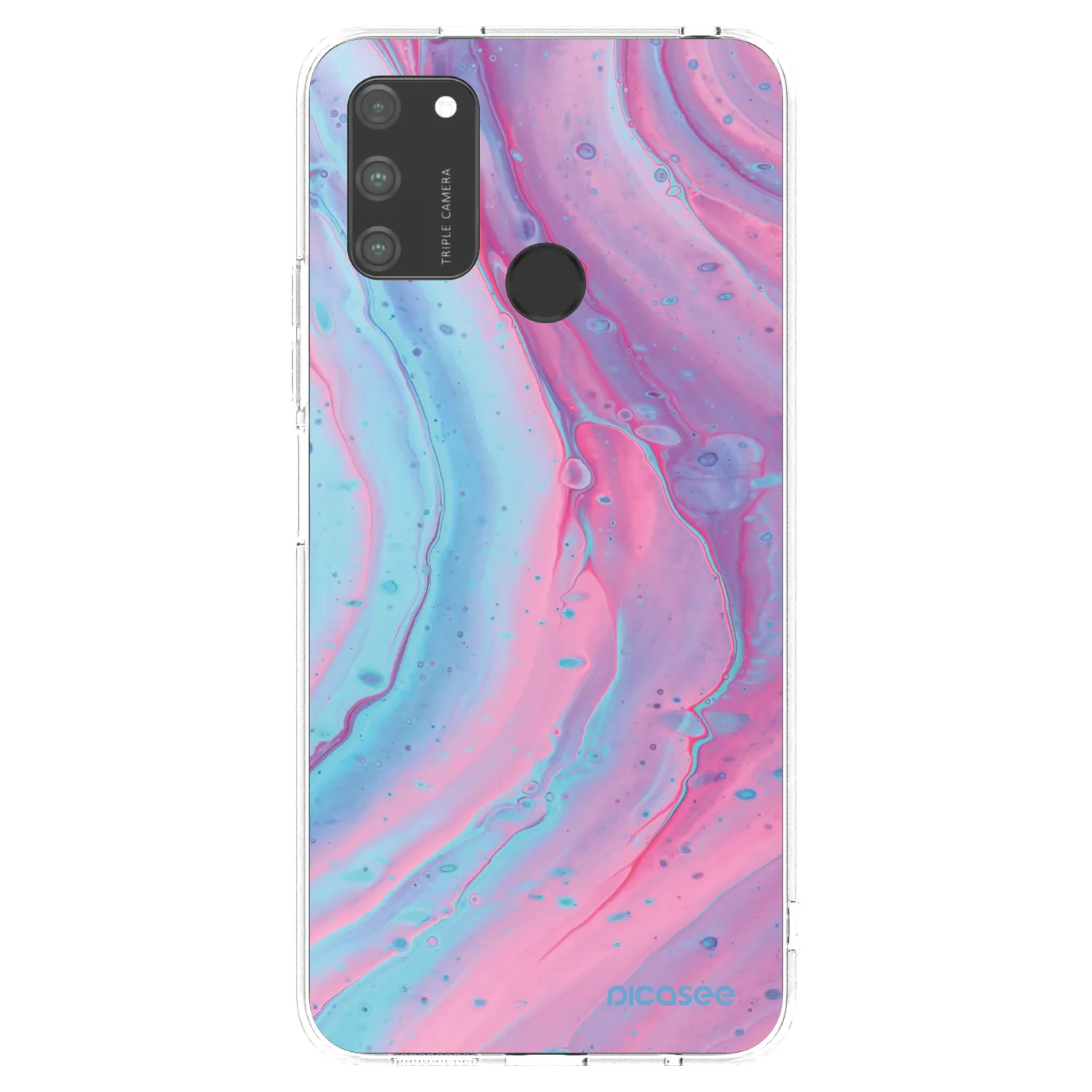 Picasee silikonska prozirna maskica za Honor 9A - Pink liquid