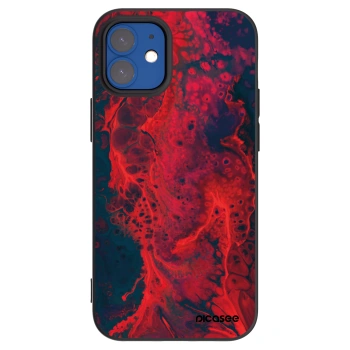 Picasee crna silikonska maskica za Apple iPhone 12 mini - Organic red