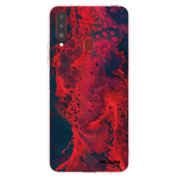 Picasee silikonska prozirna maskica za Samsung Galaxy A20s - Organic red