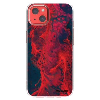 Picasee silikonska prozirna maskica za Apple iPhone 13 - Organic red