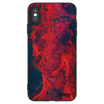 Picasee crna silikonska maskica za Apple iPhone XS Max - Organic red