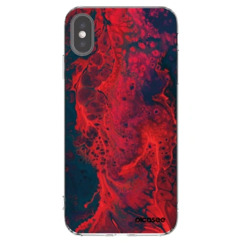 Picasee silikonska prozirna maskica za Apple iPhone XS Max - Organic red