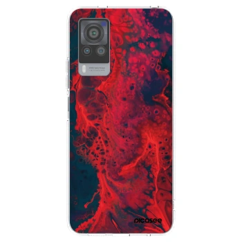 Picasee silikonska prozirna maskica za Vivo X60 Pro 5G - Organic red