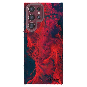 Picasee silikonska prozirna maskica za Samsung Galaxy S22 Ultra 5G - Organic red