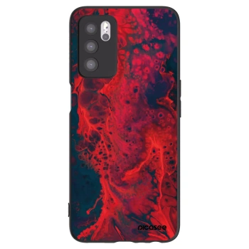 Picasee crna silikonska maskica za OPPO A16s - Organic red