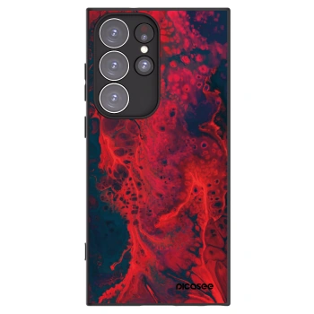 Picasee crna silikonska maskica za Samsung Galaxy S23 Ultra 5G - Organic red
