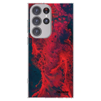 Picasee silikonska prozirna maskica za Samsung Galaxy S23 Ultra 5G - Organic red