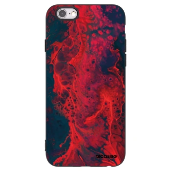 Picasee crna silikonska maskica za Apple iPhone 6/6S - Organic red