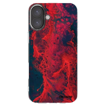 Picasee silikonska prozirna maskica za Apple iPhone 16 Plus - Organic red