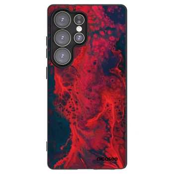 Picasee crna silikonska maskica za Samsung Galaxy S25 Ultra 5G - Organic red