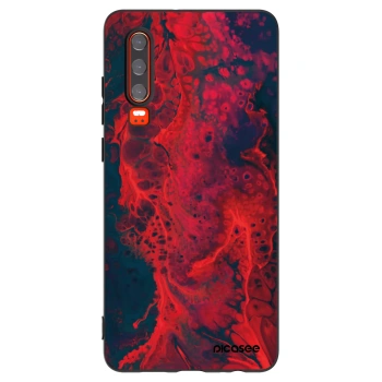 Picasee crna silikonska maskica za Huawei P30 - Organic red