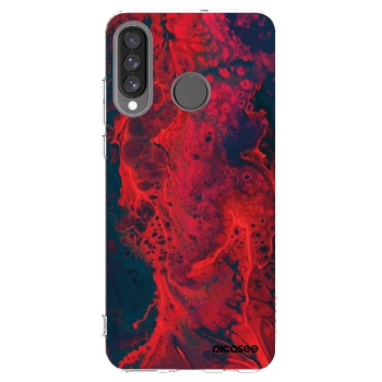 Picasee silikonska prozirna maskica za Huawei P30 Lite - Organic red