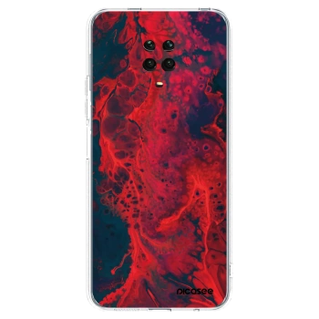 Picasee silikonska prozirna maskica za Xiaomi Redmi Note 9S - Organic red