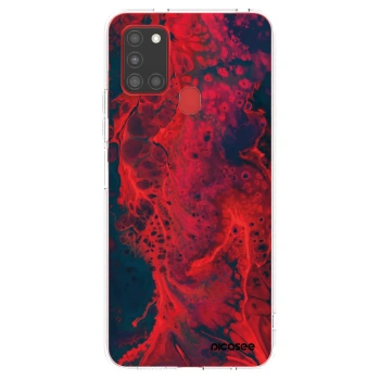 Picasee silikonska prozirna maskica za Samsung Galaxy A21s - Organic red