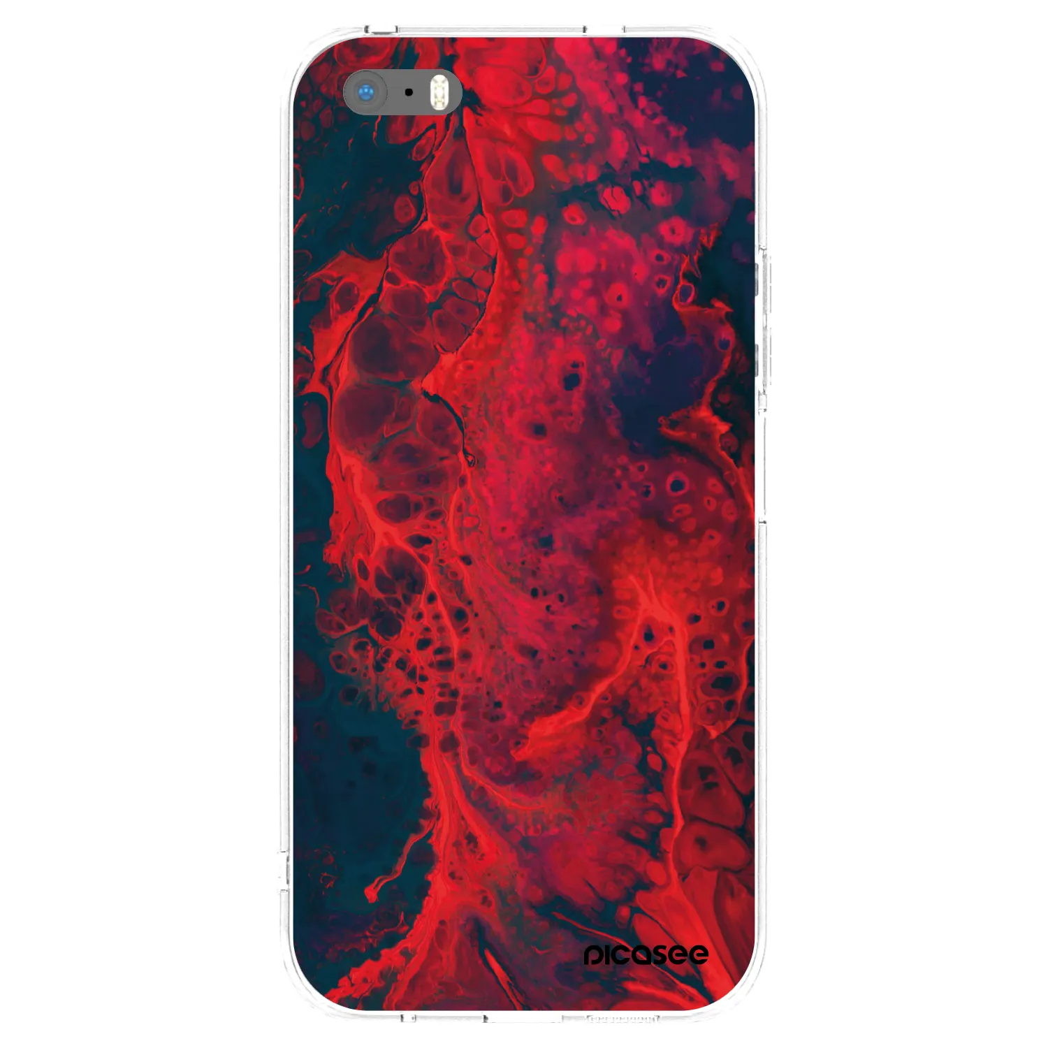 Picasee silikonska prozirna maskica za Apple iPhone 5/5S/SE - Organic red