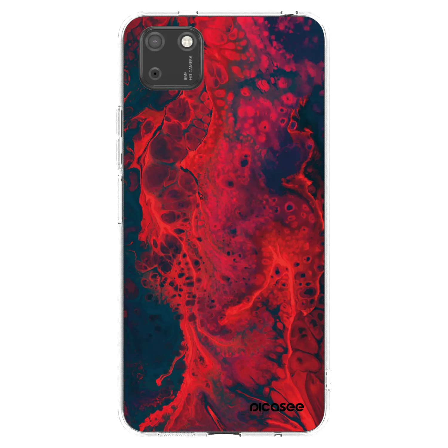 Picasee silikonska prozirna maskica za Huawei Y5P - Organic red