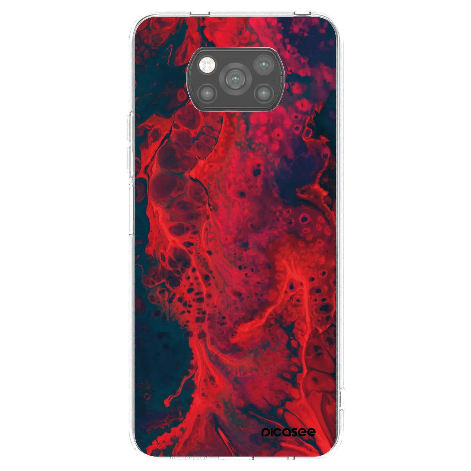Picasee crna silikonska maskica za Xiaomi Poco X3 - Organic red