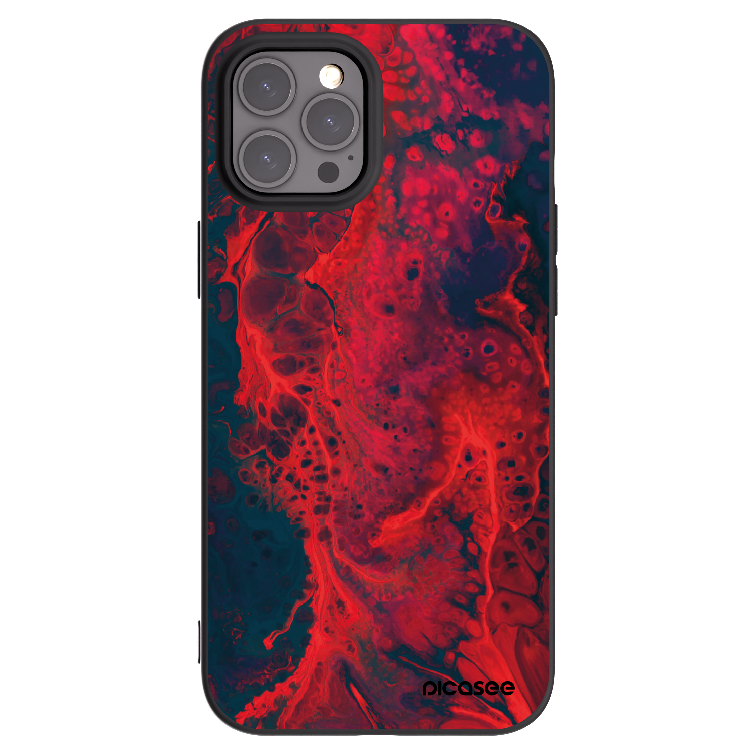 Picasee crna silikonska maskica za Apple iPhone 12 Pro Max - Organic red